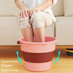 Large 17L Folding Thickened Portable Plastic Bucket Outdoor Fishing Barrel Car Travel Wash Barrel, Large 17L