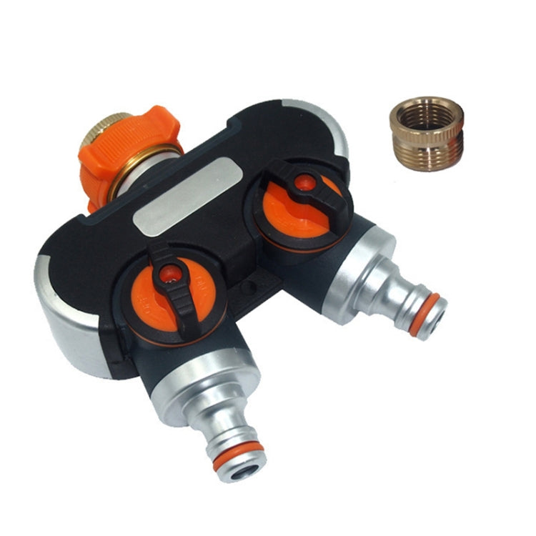 Divisor de Água para Irrigação e Rega de Jardim com Uma Entrada e Duas Saídas, com Adaptador de Plástico, com Adaptador de Latão, com Conector Europeu com Rosca, com Conector Europeu com Rosca + Conector de Bico de Plástico