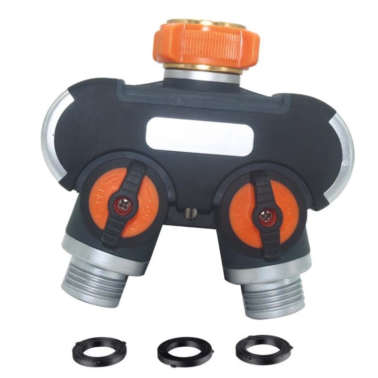Divisor de Água para Irrigação e Rega de Jardim com Uma Entrada e Duas Saídas, com Adaptador de Plástico, com Adaptador de Latão, com Conector Europeu com Rosca, com Conector Europeu com Rosca + Conector de Bico de Plástico