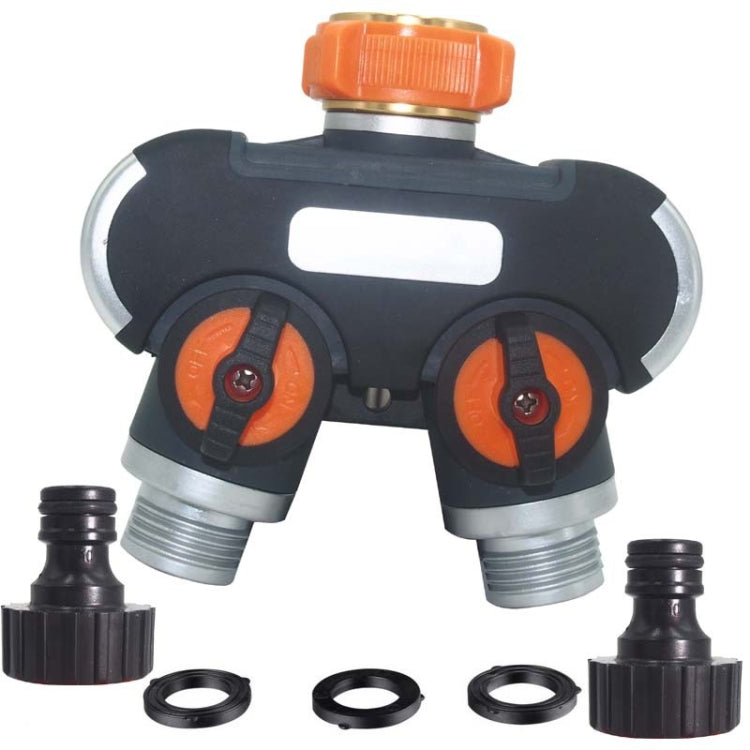 Divisor de Água para Irrigação e Rega de Jardim com Uma Entrada e Duas Saídas, com Adaptador de Plástico, com Adaptador de Latão, com Conector Europeu com Rosca, com Conector Europeu com Rosca + Conector de Bico de Plástico