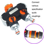 Divisor de Água para Irrigação e Rega de Jardim com Uma Entrada e Duas Saídas, com Adaptador de Plástico, com Adaptador de Latão, com Conector Europeu com Rosca, com Conector Europeu com Rosca + Conector de Bico de Plástico