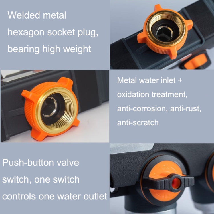 Divisor de Água para Irrigação e Rega de Jardim com Uma Entrada e Duas Saídas, com Adaptador de Plástico, com Adaptador de Latão, com Conector Europeu com Rosca, com Conector Europeu com Rosca + Conector de Bico de Plástico