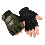 Luvas de meio dedo para crianças para treino militar, patinagem e equilíbrio ao ar livre, M, L