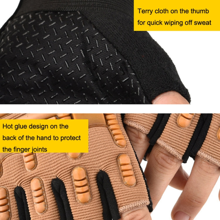 Luvas de meio dedo para crianças para treino militar, patinagem e equilíbrio ao ar livre, M, L