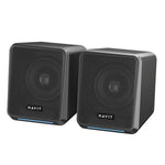 Coluna Estéreo de Som Ambiente Colorido com Fios Havit A20 Plus, Preto, Versão Bluetooth