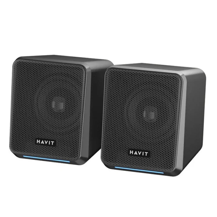 Coluna Estéreo de Som Ambiente Colorido com Fios Havit A20 Plus, Preto, Versão Bluetooth