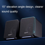 Coluna Estéreo de Som Ambiente Colorido com Fios Havit A20 Plus, Preto, Versão Bluetooth