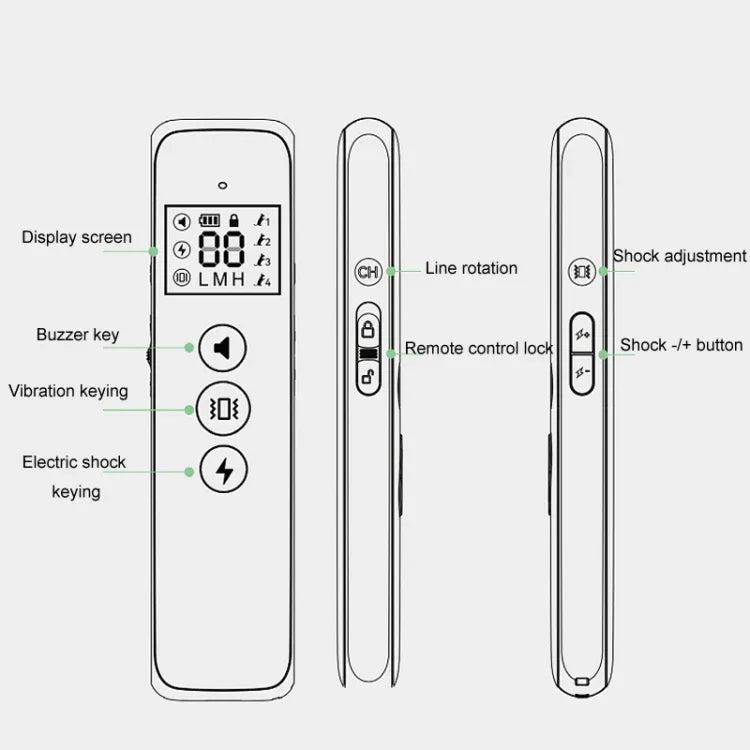 Treinador Inteligente para Cães com Choque Elétrico Impermeável Recarregável e Controlo Remoto para Parar Latidos