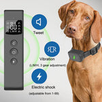 Treinador Inteligente para Cães com Choque Elétrico Impermeável Recarregável e Controlo Remoto para Parar Latidos