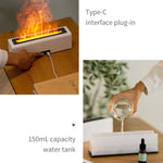 Difusor de Aromaterapia com Chama DQ711 Humidificador de Ar USB Silencioso, DQ711 Preto, DQ711 Branco