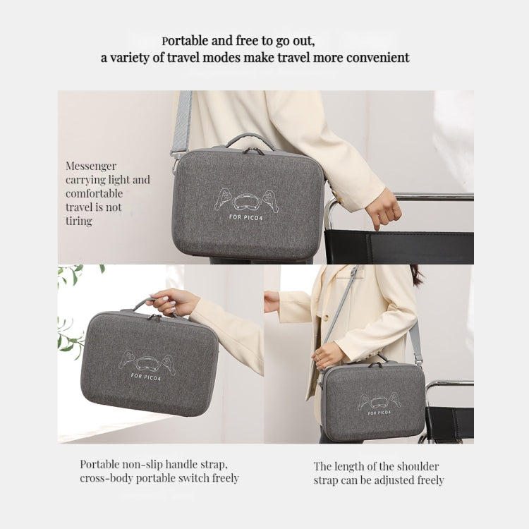 Para PICO 4 VR Bolsa Integrada de Armazenamento Bolsa Mensageiro Caixa Protetora de Casca Rígida, Bolsa de Casca Rígida Para PICO 4