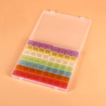Caixa de armazenamento transparente em plástico com 56 compartimentos para joias, arte de unhas, strass e contas, Transparente, Colorida
