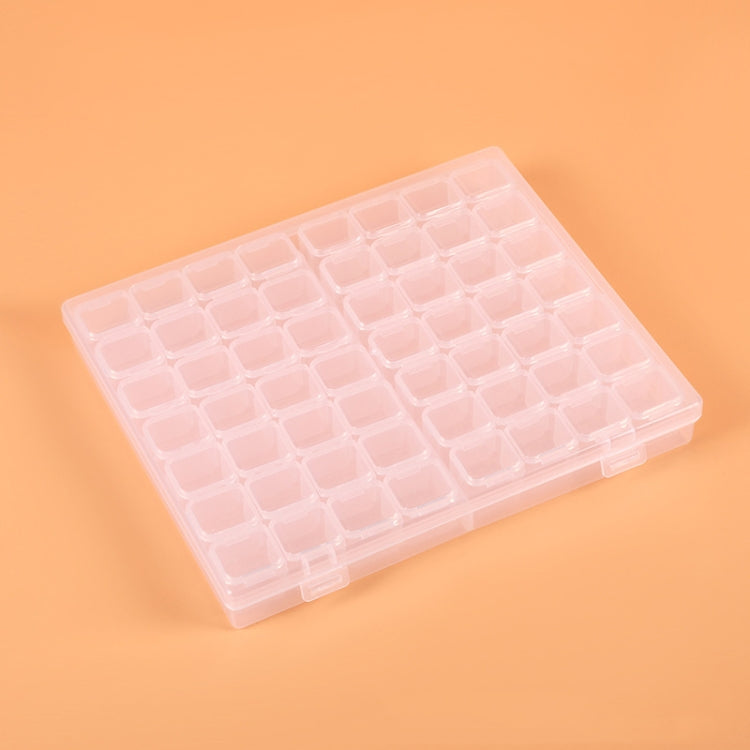 Caixa de armazenamento transparente em plástico com 56 compartimentos para joias, arte de unhas, strass e contas, Transparente, Colorida