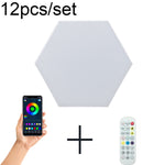 Luzes hexagonais RGB Symphony DIY para ambiente de cabeceira, lâmpada de parede inteligente em favo de mel, conjunto de 10 peças, conjunto de 12 peças
