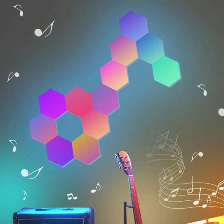Luzes hexagonais RGB Symphony DIY para ambiente de cabeceira, lâmpada de parede inteligente em favo de mel, conjunto de 10 peças, conjunto de 12 peças