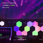 Luzes hexagonais RGB Symphony DIY para ambiente de cabeceira, lâmpada de parede inteligente em favo de mel, conjunto de 10 peças, conjunto de 12 peças