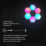 Luzes hexagonais RGB Symphony DIY para ambiente de cabeceira, lâmpada de parede inteligente em favo de mel, conjunto de 10 peças, conjunto de 12 peças