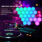 Luzes hexagonais RGB Symphony DIY para ambiente de cabeceira, lâmpada de parede inteligente em favo de mel, conjunto de 10 peças, conjunto de 12 peças