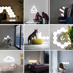 Luzes hexagonais RGB Symphony DIY para ambiente de cabeceira, lâmpada de parede inteligente em favo de mel, conjunto de 10 peças, conjunto de 12 peças