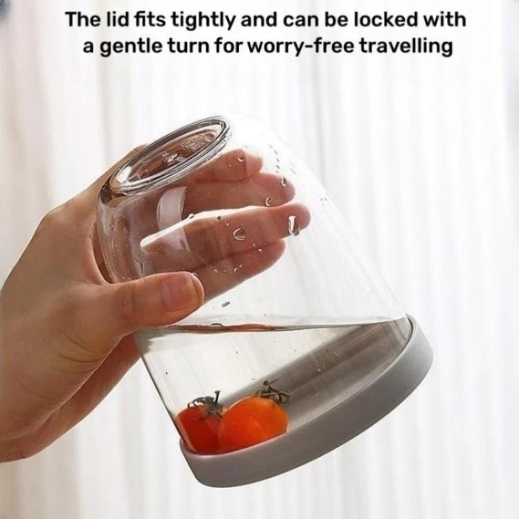 Copo para Snacks de Frutas e Legumes de 600ml com Tampa e Garfo, Caixa de Salada Hermética e à Prova de Fugas