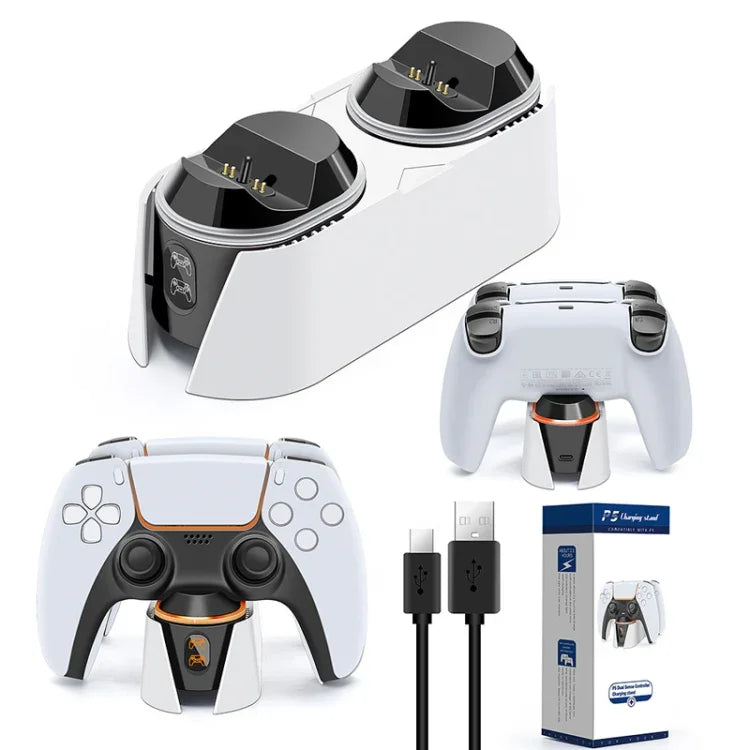 Base de Carregamento Duplo de Contacto Para Comando PS5, Carregador de Comando