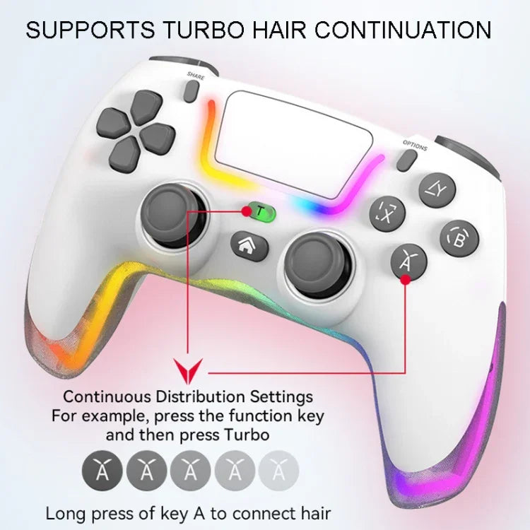 Aderência Bluetooth Sem Fios com Luzes Coloridas Para PS4