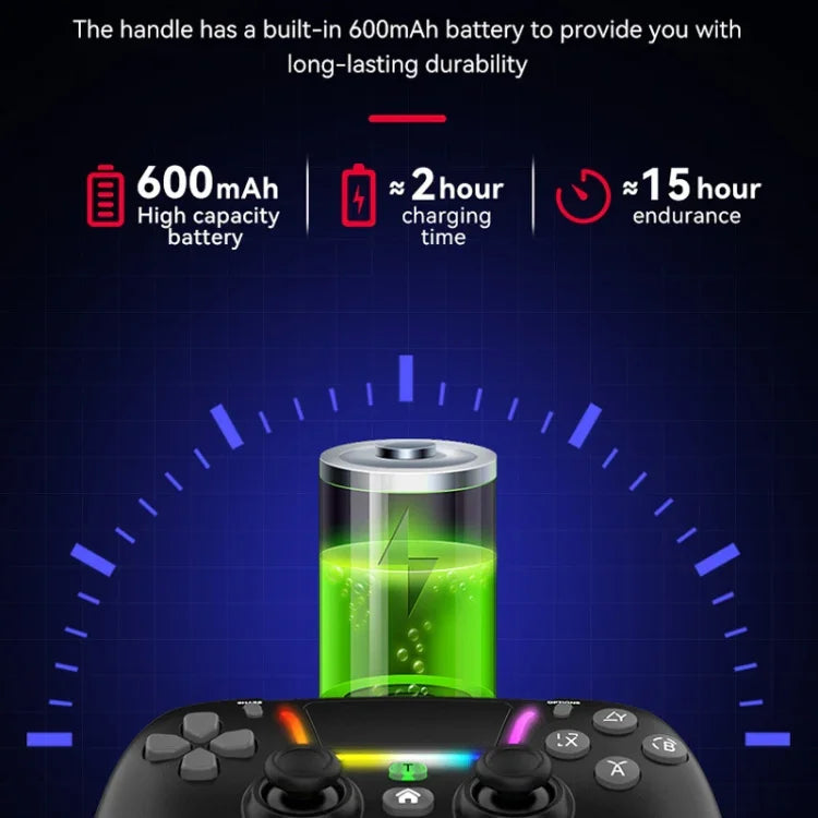 Aderência Bluetooth Sem Fios com Luzes Coloridas Para PS4