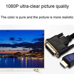 Cabo HDMI 3m para DVI 24+1P 1080P Bidirecional HD para Ligação de Computador a Monitor, HDMI para DVI