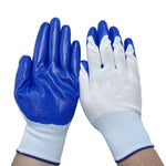 2pcs /Pair Work Safety Gloves Abrasion And Oil Resistant Nitrile Half Rubber Gloves
