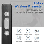 Caneta Multifuncional USB Sem Fios 2.4GHz para Virar Páginas PPT com Apontador Laser Eletrónico, K200