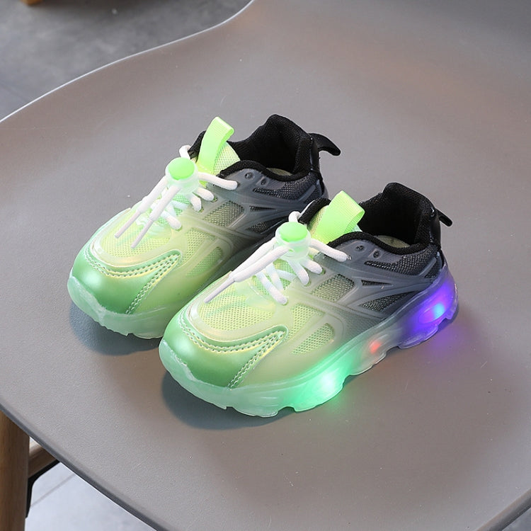 Ténis para Meninas WISDOMFROG com Luz LED, Ténis de Malha Degradê para Meninos, Calçado Infantil, 21, 22, 23, 24, 25, 26, 27, 28, 29, 30