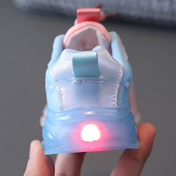Ténis para Meninas WISDOMFROG com Luz LED, Ténis de Malha Degradê para Meninos, Calçado Infantil, 21, 22, 23, 24, 25, 26, 27, 28, 29, 30