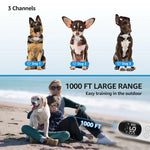 Colar de Choque Inteligente Impermeável para Animais Dispositivo de Treino para Cães com Controlo Remoto, Para-Um-Cão, Para-Dois-Cães