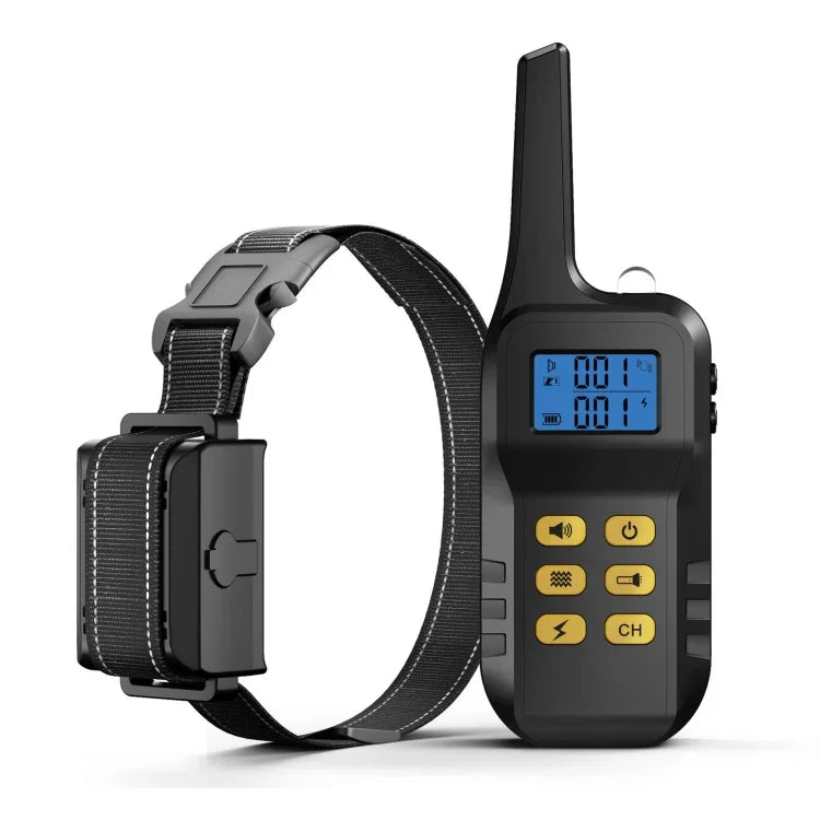 Colar Inteligente para Treino com Choque Elétrico Impermeável Dispositivo de Treino para Cães, Recetor + Controlo Remoto Amarelo, Apenas Recetor
