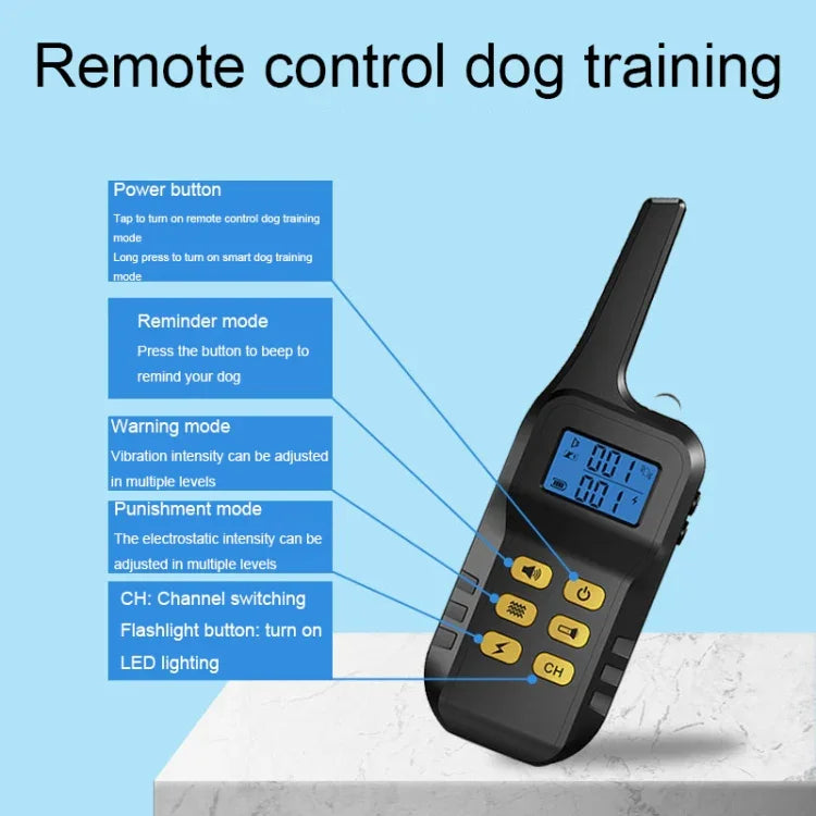 Colar Inteligente para Treino com Choque Elétrico Impermeável Dispositivo de Treino para Cães, Recetor + Controlo Remoto Amarelo, Apenas Recetor
