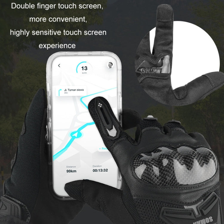 Luvas de Fibra de Carbono Respirável Antiderrapantes para Motociclista SOMAN, M, L, XL, XXL