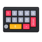 MKESPN Teclado Mecânico com 13 Teclas RGB, Programação Macro Multifuncional com Botão Giratório, Com Fios