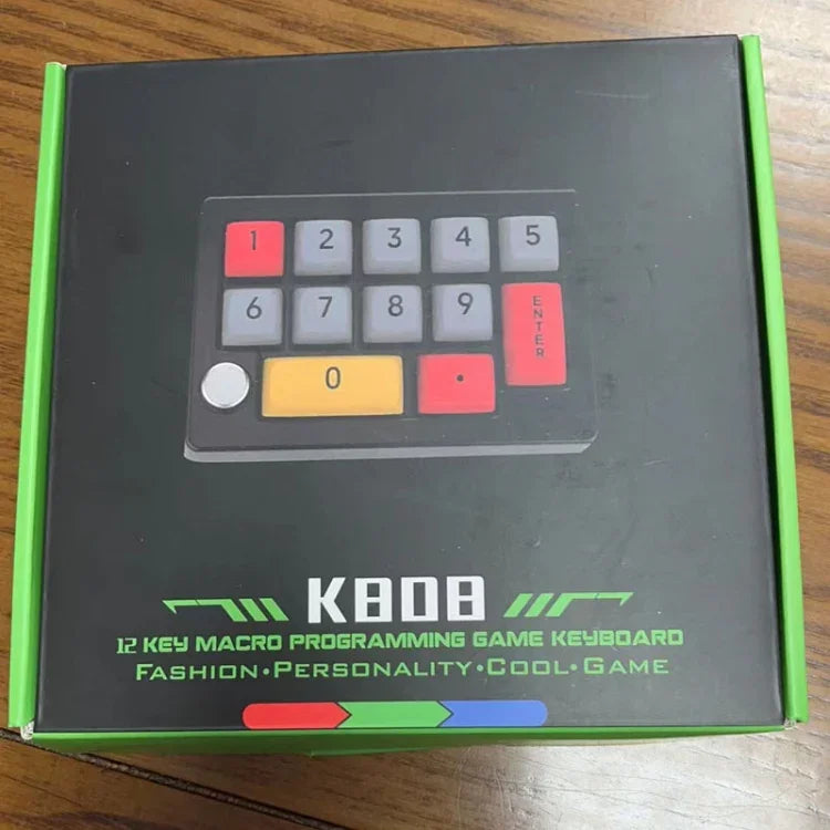 MKESPN Teclado Mecânico com 13 Teclas RGB, Programação Macro Multifuncional com Botão Giratório, Com Fios
