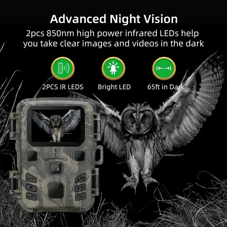 Câmara de Caça com Visão Noturna 20MP 1080P para Observação da Vida Selvagem, MiNi301