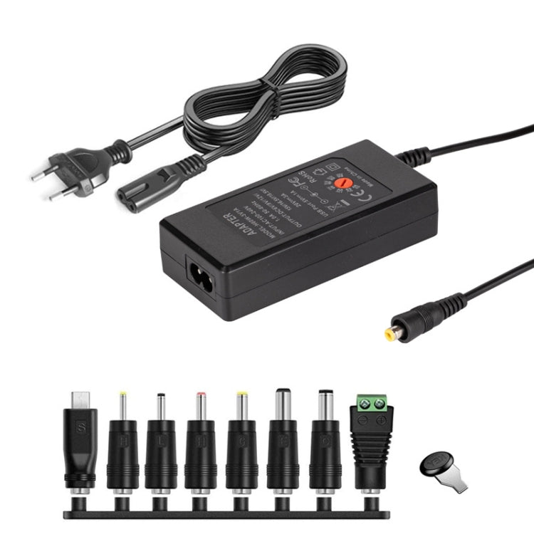Carregador adaptador de energia DC ajustável 65W 6-20V 3A, ficha US, ficha EU, ficha UK pequena, ficha AU, ficha UK grande