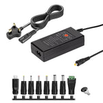 Carregador adaptador de energia DC ajustável 65W 6-20V 3A, ficha US, ficha EU, ficha UK pequena, ficha AU, ficha UK grande