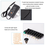 Carregador adaptador de energia DC ajustável 65W 6-20V 3A, ficha US, ficha EU, ficha UK pequena, ficha AU, ficha UK grande