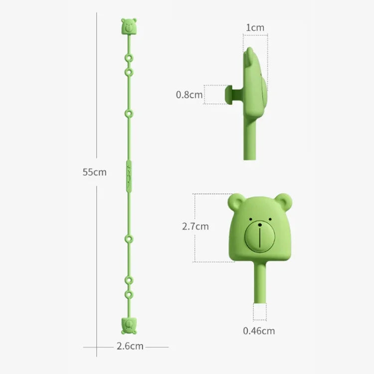 Corrente de Chupeta de Silicone com Urso, Mordedor para Criança, Corda Anticaída, Clipe para Chupeta