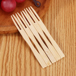 Palito de Fruta de Bambu Descartável com Dois Dentes para Sobremesa Uso Doméstico, 100pcs / Lata, 200pcs / Lata