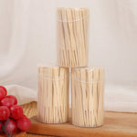 Palito de Fruta de Bambu Descartável com Dois Dentes para Sobremesa Uso Doméstico, 100pcs / Lata, 200pcs / Lata