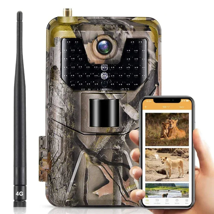 Câmara de Caça 36MP 4K 4G com Controlo Remoto por APP para Visualizar Fotos/Vídeos a Qualquer Momento, HC-900Pro