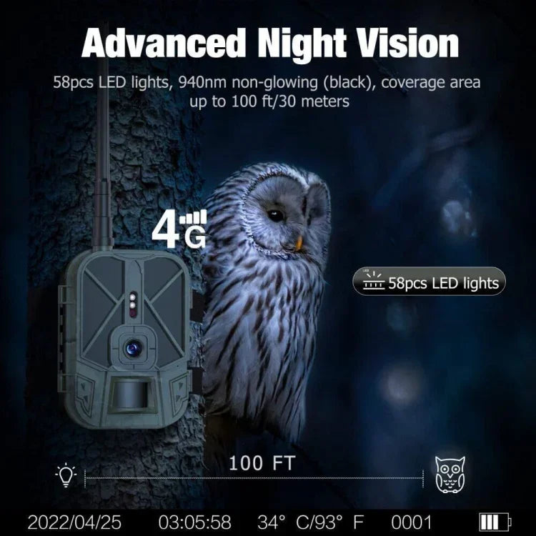 Câmara de Percurso ao Ar Livre 4K 4G com Controlo Remoto por Telemóvel para Visualizar Fotos/Vídeos a Qualquer Momento, HC-940Pro-Li
