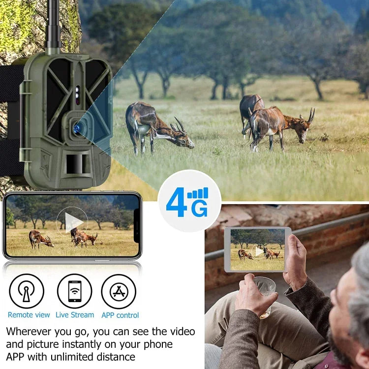 Câmara de Percurso ao Ar Livre 4K 4G com Controlo Remoto por Telemóvel para Visualizar Fotos/Vídeos a Qualquer Momento, HC-940Pro-Li