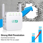 Amplificador Wi-Fi 2.4G 300M Repetidor Wi-Fi de longo alcance Amplificador de sinal sem fios, ficha US branco, ficha EU branco, ficha UK branco, ficha US preto, ficha EU preto, ficha UK preto