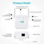 Amplificador Wi-Fi 2.4G 300M Repetidor Wi-Fi de longo alcance Amplificador de sinal sem fios, ficha US branco, ficha EU branco, ficha UK branco, ficha US preto, ficha EU preto, ficha UK preto